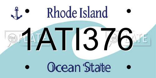 1ATI376 Rhode Island License Plate