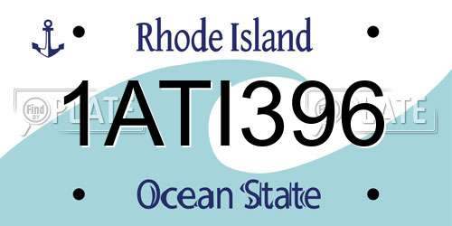 1ATI396 Rhode Island License Plate