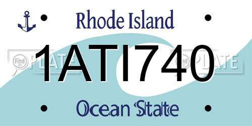 1ATI740 Rhode Island License Plate