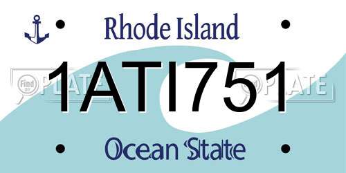 1ATI751 Rhode Island License Plate