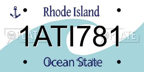 1ATI781 Rhode Island License Plate