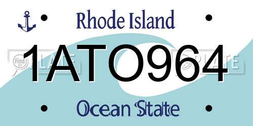 1ATO964 Rhode Island License Plate