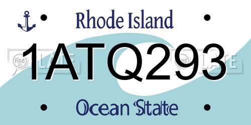 1ATQ293 Rhode Island License Plate