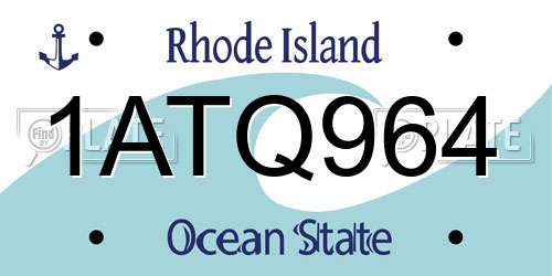 1ATQ964 Rhode Island License Plate