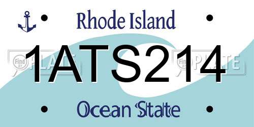 1ATS214 Rhode Island License Plate