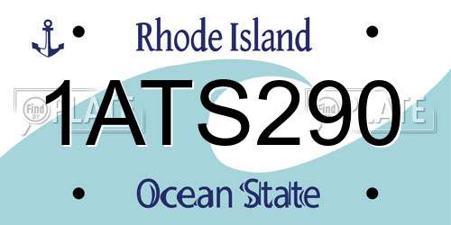 1ATS290 Rhode Island License Plate
