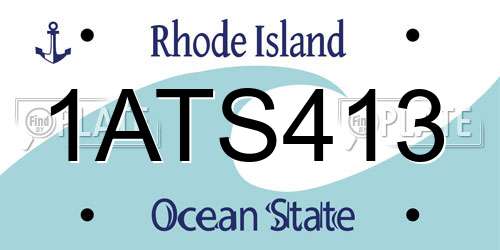 1ATS413 Rhode Island License Plate