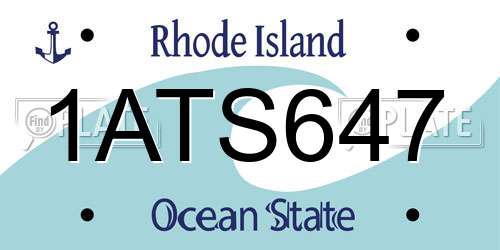 1ATS647 Rhode Island License Plate