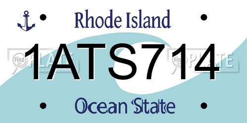 1ATS714 Rhode Island License Plate