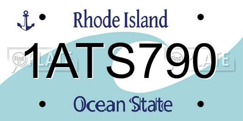 1ATS790 Rhode Island License Plate