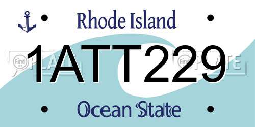 1ATT229 Rhode Island License Plate