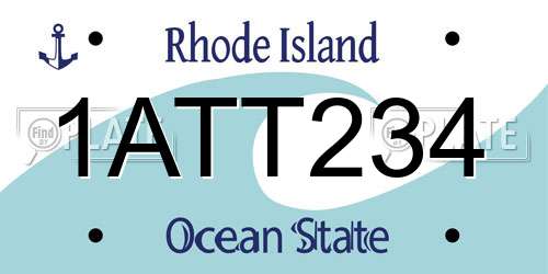 1ATT234 Rhode Island License Plate