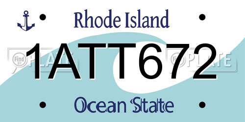 1ATT672 Rhode Island License Plate