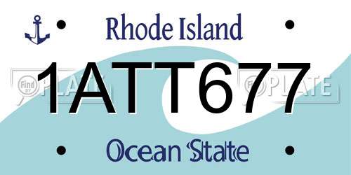 1ATT677 Rhode Island License Plate
