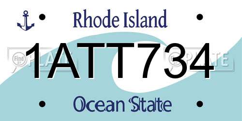 1ATT734 Rhode Island License Plate