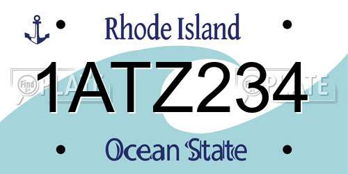 1ATZ234 Rhode Island License Plate