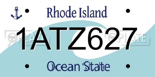 1ATZ627 Rhode Island License Plate