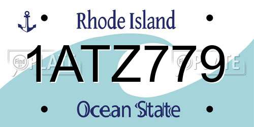 1ATZ779 Rhode Island License Plate