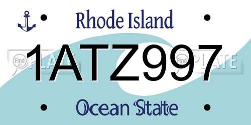 1ATZ997 Rhode Island License Plate