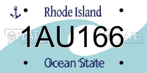 1AU166 Rhode Island License Plate