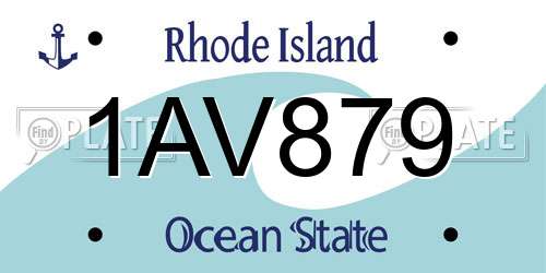 1AV879 Rhode Island License Plate