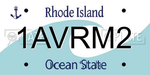 1AVRM2 Rhode Island License Plate