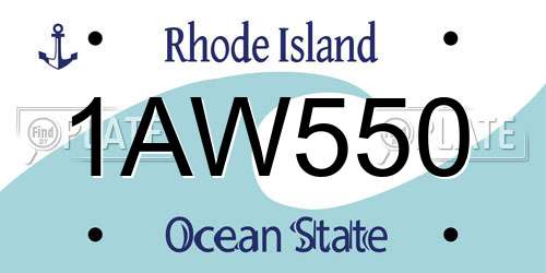 1AW550 Rhode Island License Plate
