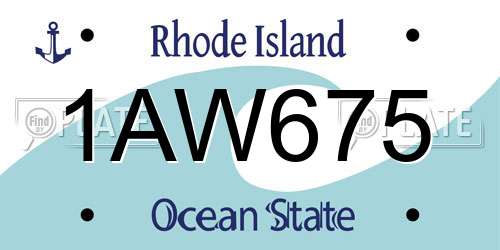 1AW675 Rhode Island License Plate
