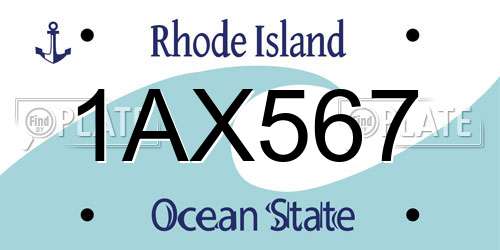 1AX567 Rhode Island License Plate