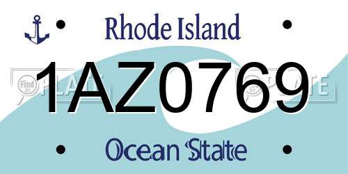 1AZ0769 Rhode Island License Plate