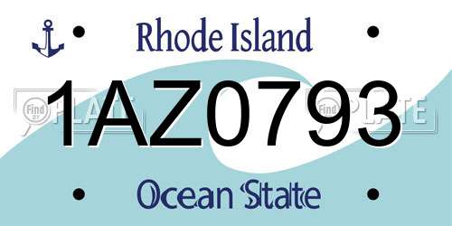 1AZ0793 Rhode Island License Plate