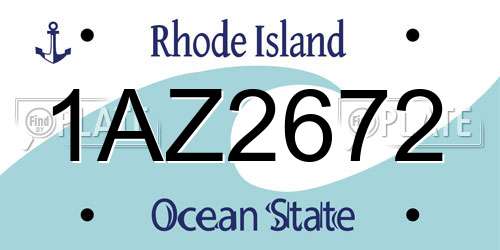 1AZ2672 Rhode Island License Plate