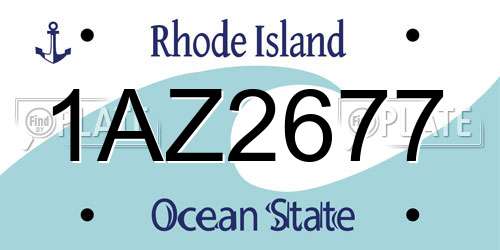 1AZ2677 Rhode Island License Plate