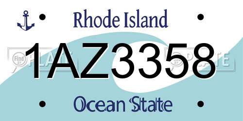 1AZ3358 Rhode Island License Plate