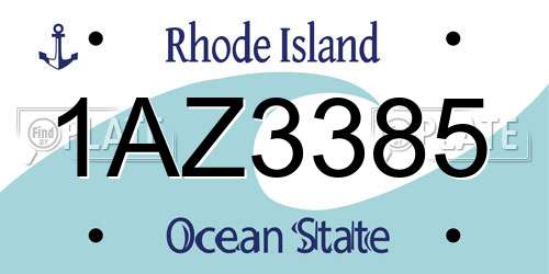 1AZ3385 Rhode Island License Plate