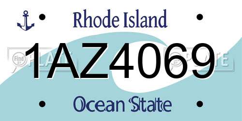 1AZ4069 Rhode Island License Plate