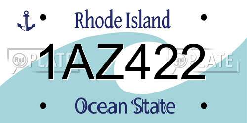 1AZ422 Rhode Island License Plate