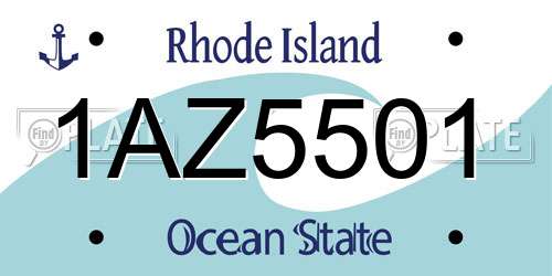 1AZ5501 Rhode Island License Plate