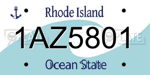 1AZ5801 Rhode Island License Plate