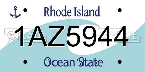 1AZ5944 Rhode Island License Plate