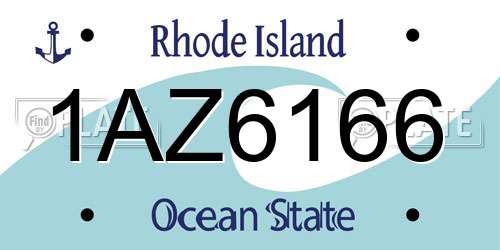 1AZ6166 Rhode Island License Plate