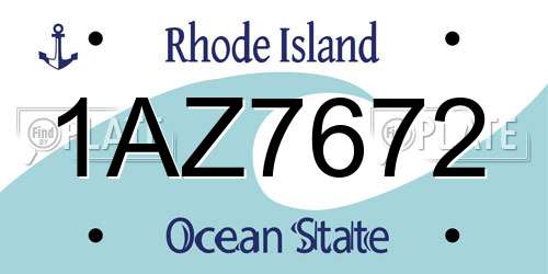 1AZ7672 Rhode Island License Plate