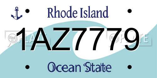 1AZ7779 Rhode Island License Plate