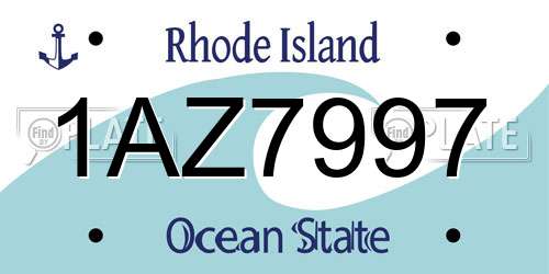 1AZ7997 Rhode Island License Plate