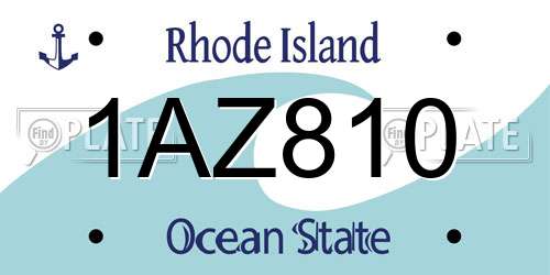 1AZ810 Rhode Island License Plate