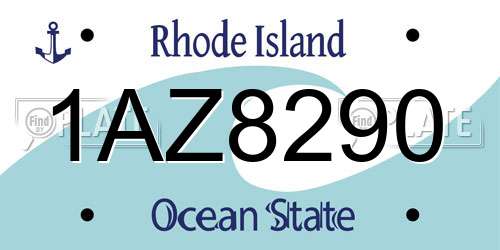 1AZ8290 Rhode Island License Plate