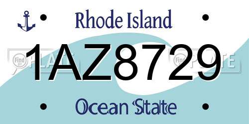 1AZ8729 Rhode Island License Plate