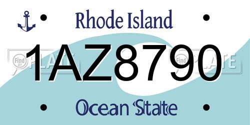 1AZ8790 Rhode Island License Plate