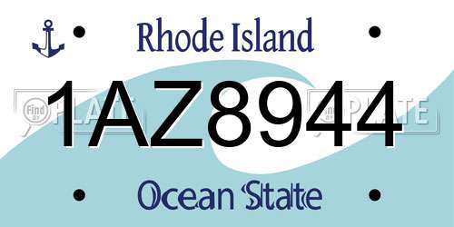 1AZ8944 Rhode Island License Plate