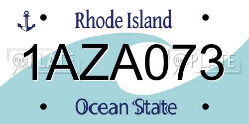1AZA073 Rhode Island License Plate